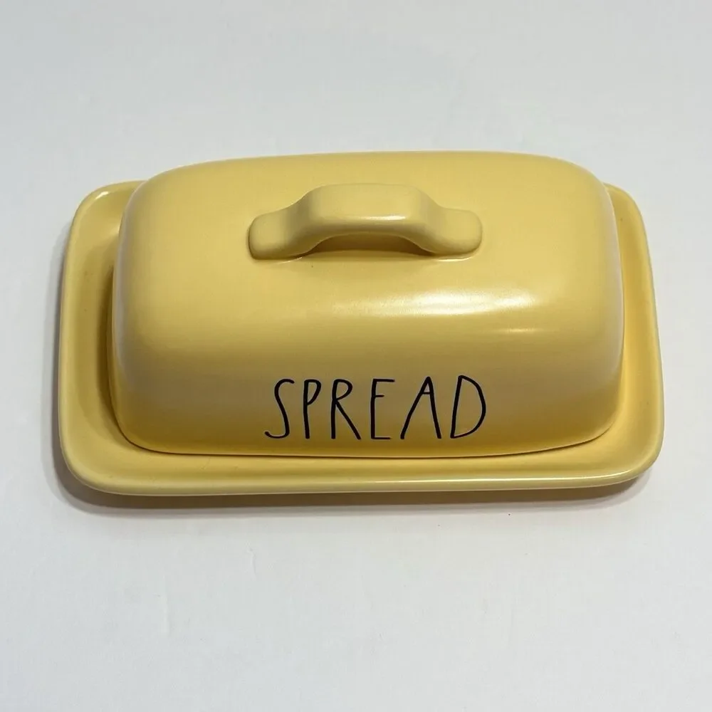 Rae Dunn Pottery “SPREAD” Large Butter Dish Artisan Collection By Magenta